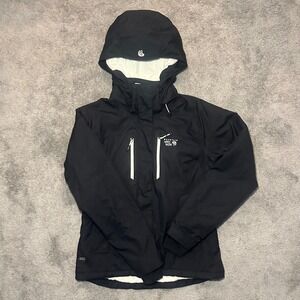 Mountain Hardwear Jacket Womens Small Black Thermal Q Dry Hooded Shell